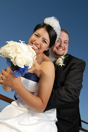 Fun summer wedding portrait