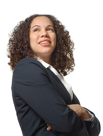 Proud young businesswoman